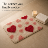 Softhome – Heart Pattern Plush Non-Slip Doormat
