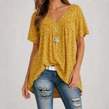 Florenza – Floral V-neck Short Sleeve Tunic Top for Women