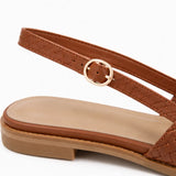 Aurora – Woven Leather-Look Slingback Flats for Women