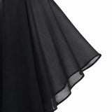 Velora – Rhinestone Look V-Neck Chiffon Like Cape Midi Dress