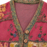 Solenne – Embroidered Look Floral Patchwork Boho Cardigan