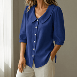 Collaré – Retro Peter Pan Collar Button Up Blouse