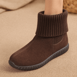 Cozella – Women's Knit Cuff Suede Ankle Booties