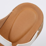 BellaArch – Cushioned Wedge Sandals with Gold Strap Detail
