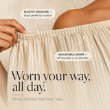 Marisella – Off-Shoulder Striped Maxi Dress with Lantern Sleeves and Pockets