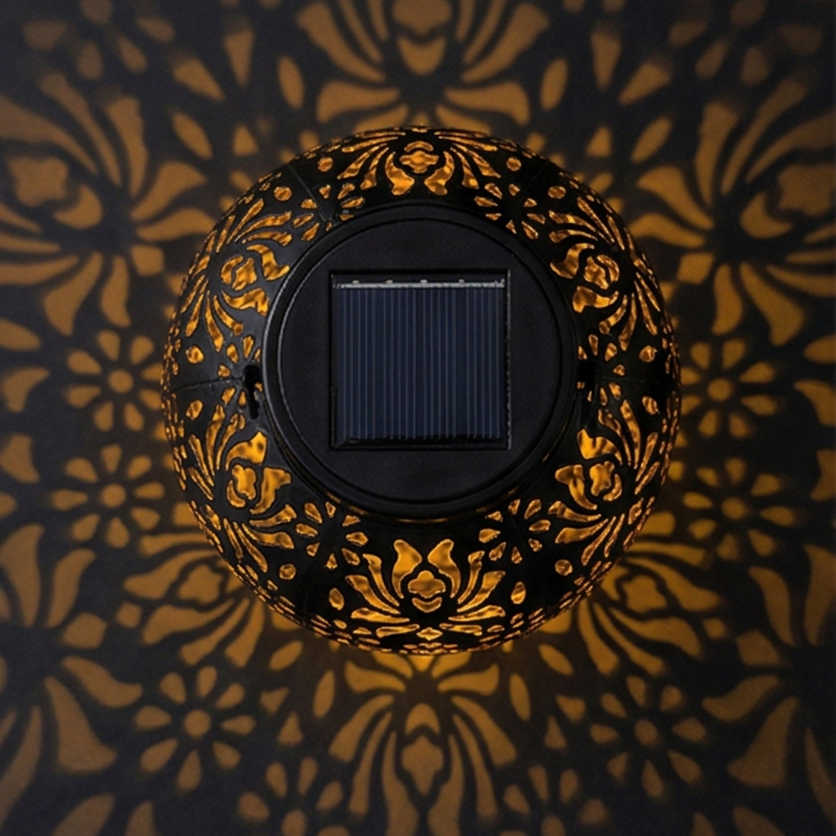 Lumivine – Solar Hanging Lantern with Floral Shadow Art