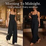 Solenne – Women's Ruched Bodice Wide Leg Jumpsuit