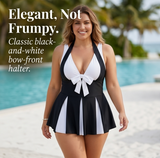 Soliera – Women's Plus-Size Halter Swimdress with Boy Shorts