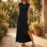 Ellara – Wrinkle Free Maxi Dress with Side Slit