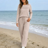 Lounara – Soft-Stretch Lounge Set with Wide-Leg Pants and Pockets
