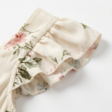 Florelle – Women's Square-Neck Floral Pleated Maxi Dress