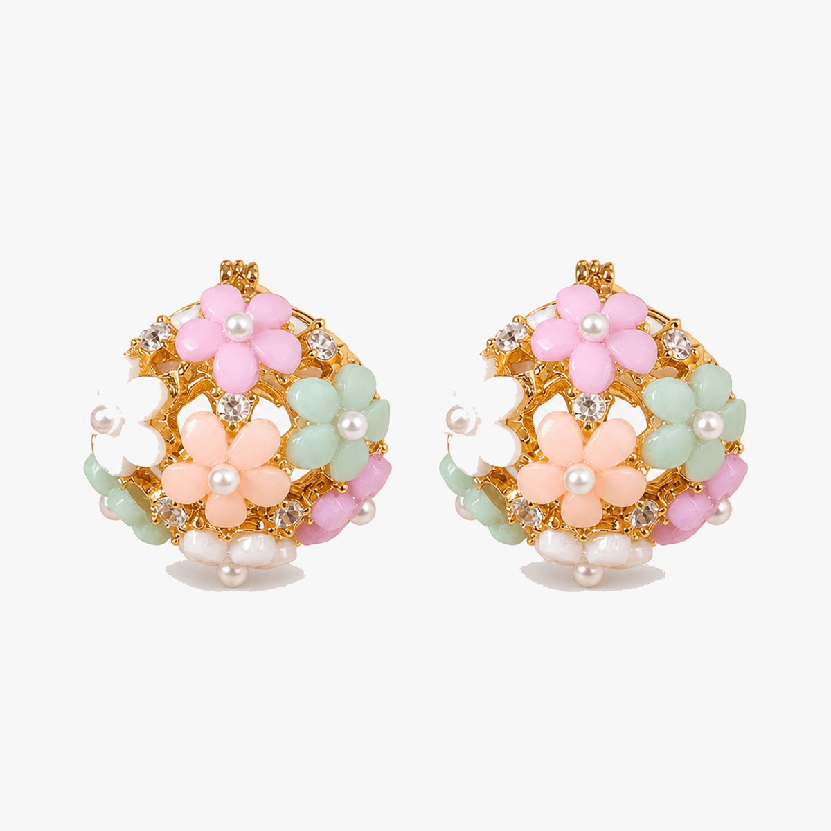 Florelle – Pastel Floral Cubic Zirconia Earrings
