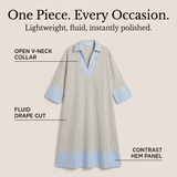 Florene – Women's Lightweight Striped Midi Dress