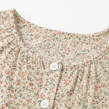 Florenne – Ditsy Floral Blouse with Buttons and 3/4 Sleeves