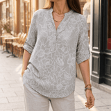 Florenne – Sequin Pocket Floral Blouse for Women