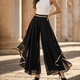 Florenza – Wide-Leg Pants with Gold Trim