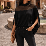 Florenza – Women's Mesh Yoke Batwing Blouse