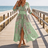 Floressa – Flowy Floral V Neck Maxi Dress