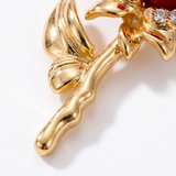 Florevia – Velvet Rose Pendant Necklace