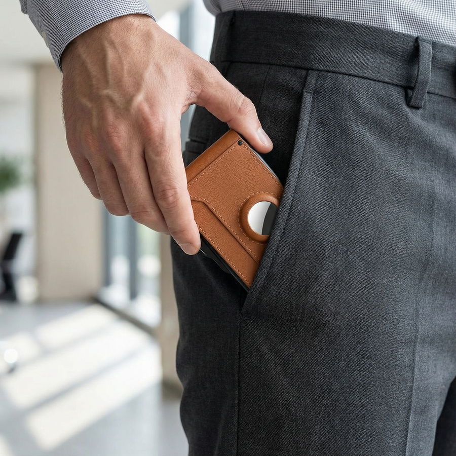 Vaultric - Slim Pop-Up Wallet with AirTag Pocket