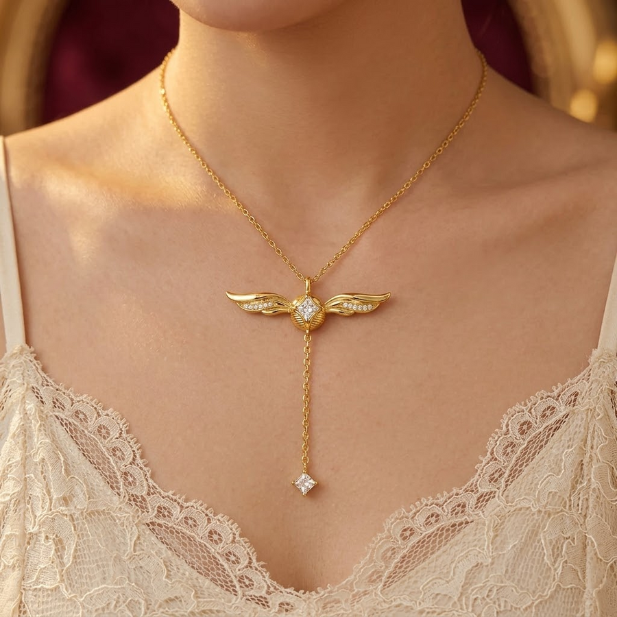 Veloisse – Winged Lariat Pendant Necklace