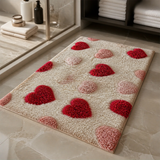 Softhome – Heart Pattern Plush Non-Slip Doormat