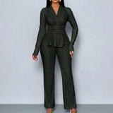 Vivara – Women's Pleated Peplum Set with Cinched Waist