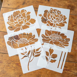 Florenza – Large Reusable Flower Stencils (Set of 6)