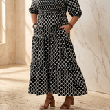 Curvella – Women's Boho Maxi Dress with Pockets
