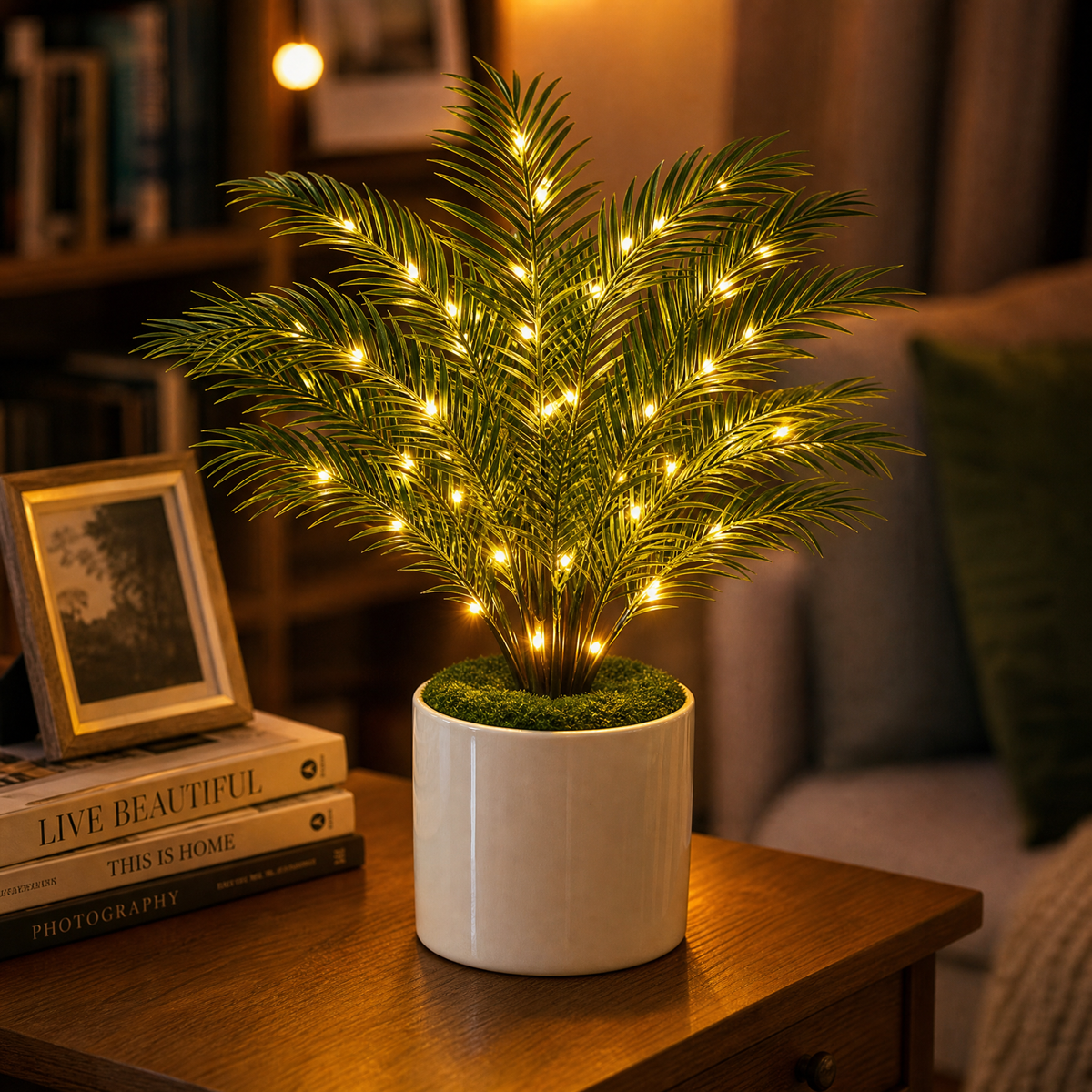 Palmora – Areca Palm LED Lamp with Pot