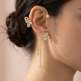 Ornata – Sparkling Butterfly Ear Cuff with Tassels