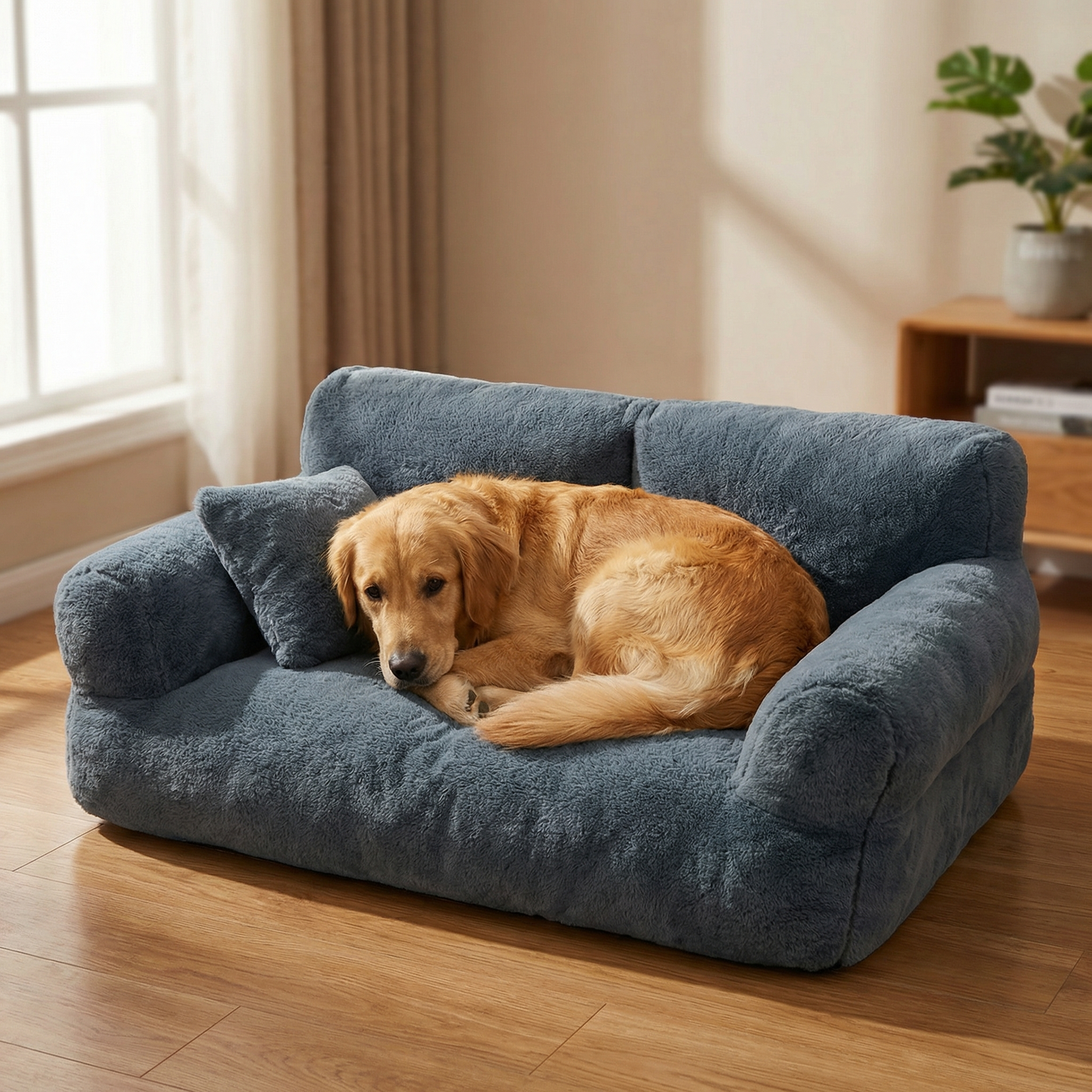 Pawluna – Plush Pet Sofa with Washable Cover