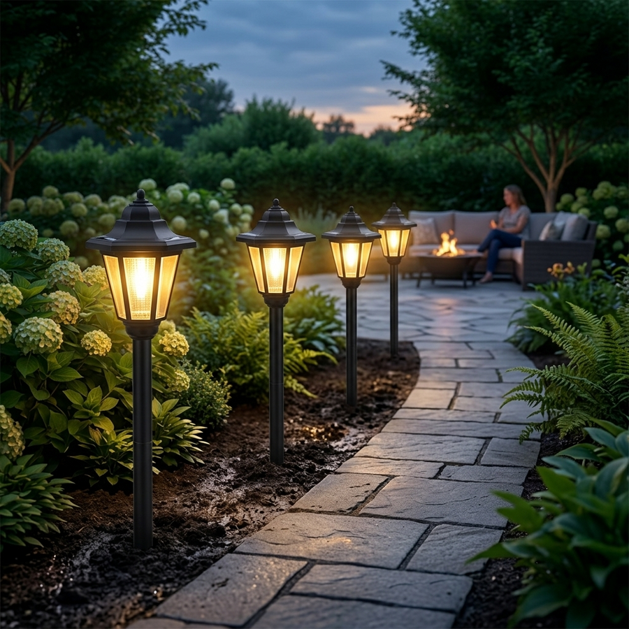 Lumivera – Vintage Hexagonal Solar Garden Light