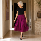 Sevella – Women's High-Waist Culottes with Skirt Drape