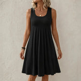 Solelia – Pleated Empire-Waist Sleeveless Summer Dress