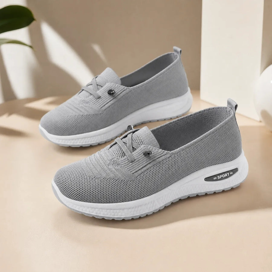 Stelora – Knit Mesh Slip On Sneakers for Women, Cushioned Everyday Walking Shoes