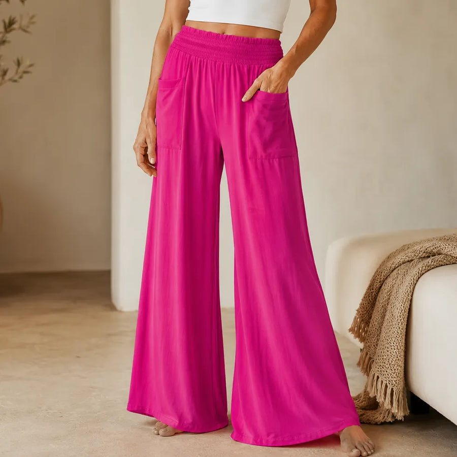 Wearlyn – High Waist Wide Leg Pants with Pockets, Soft Stretch Palazzo Pants for Women