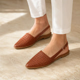 Aurora – Woven Leather-Look Slingback Flats for Women