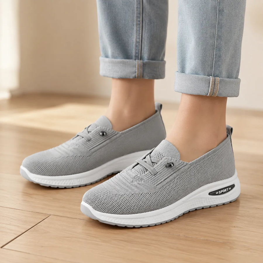 Stelora – Knit Mesh Slip On Sneakers for Women, Cushioned Everyday Walking Shoes