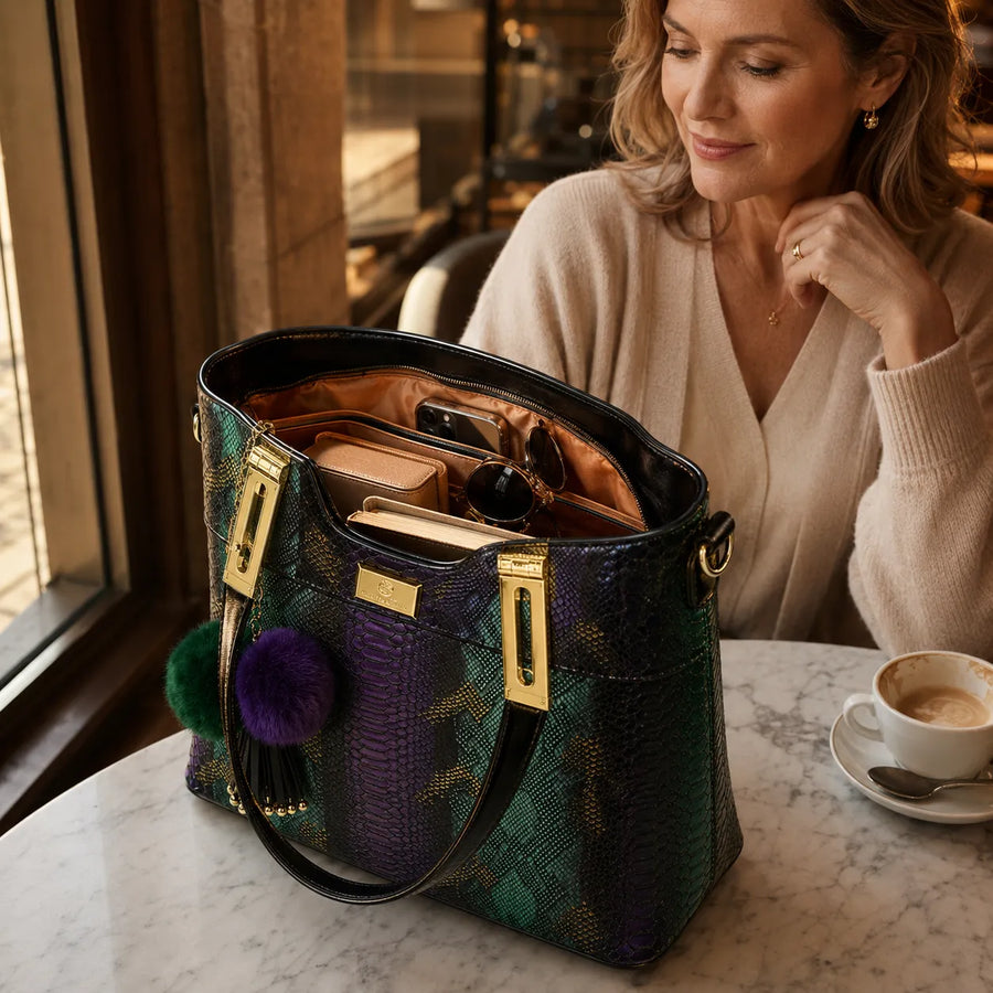 Vestralia – Iridescent Snakeskin-look Tote Bag