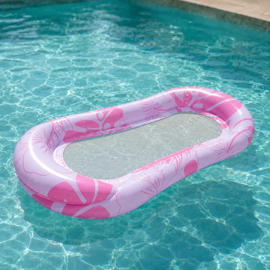 Solara – Floating Pool Hammock with Mesh Center and Built-In Pillow, Puncture-Resistant Lounger for Adults