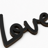 Homely – Love You Bye Wood Wall Script Set with Heart Accent