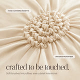 Lunavia – Ivory Tufted Rosette Comforter Cover Set with Shams