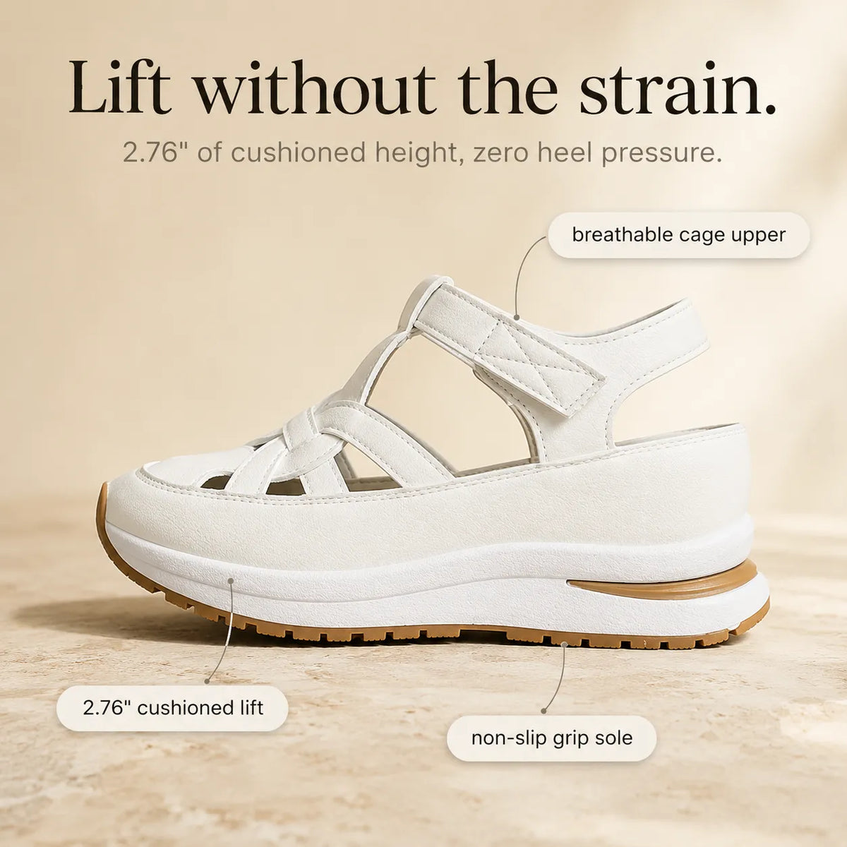 Velora – Cushioned Platform Sandals with Adjustable Strap for All-Day Comfort