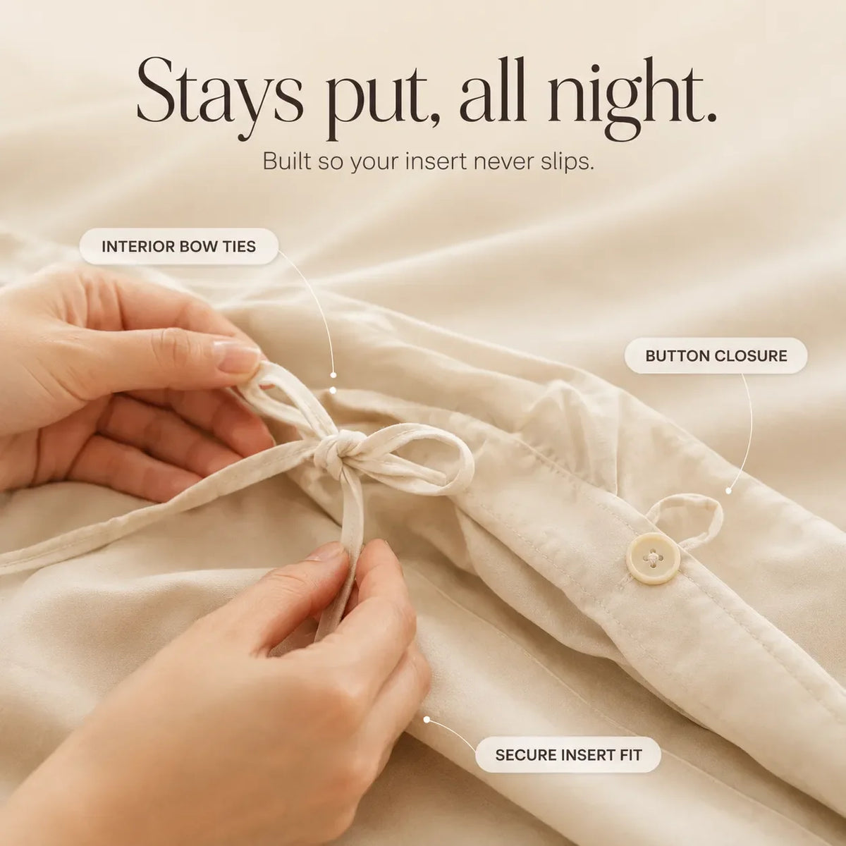 Lunavia – Ivory Tufted Rosette Comforter Cover Set with Shams