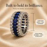 Solenne – Triple-Row Sapphire-look Eternity Band Ring for Women