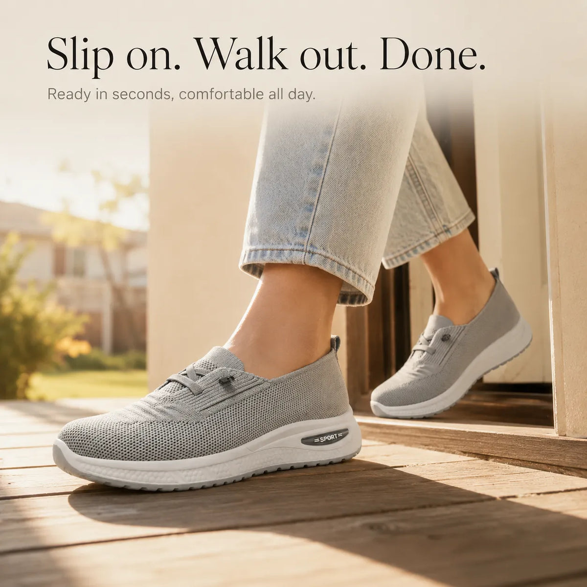 Stelora – Knit Mesh Slip On Sneakers for Women, Cushioned Everyday Walking Shoes