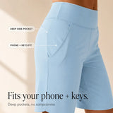 Brisella – Knee Length Wide Leg Cooling Shorts with Pockets for Women