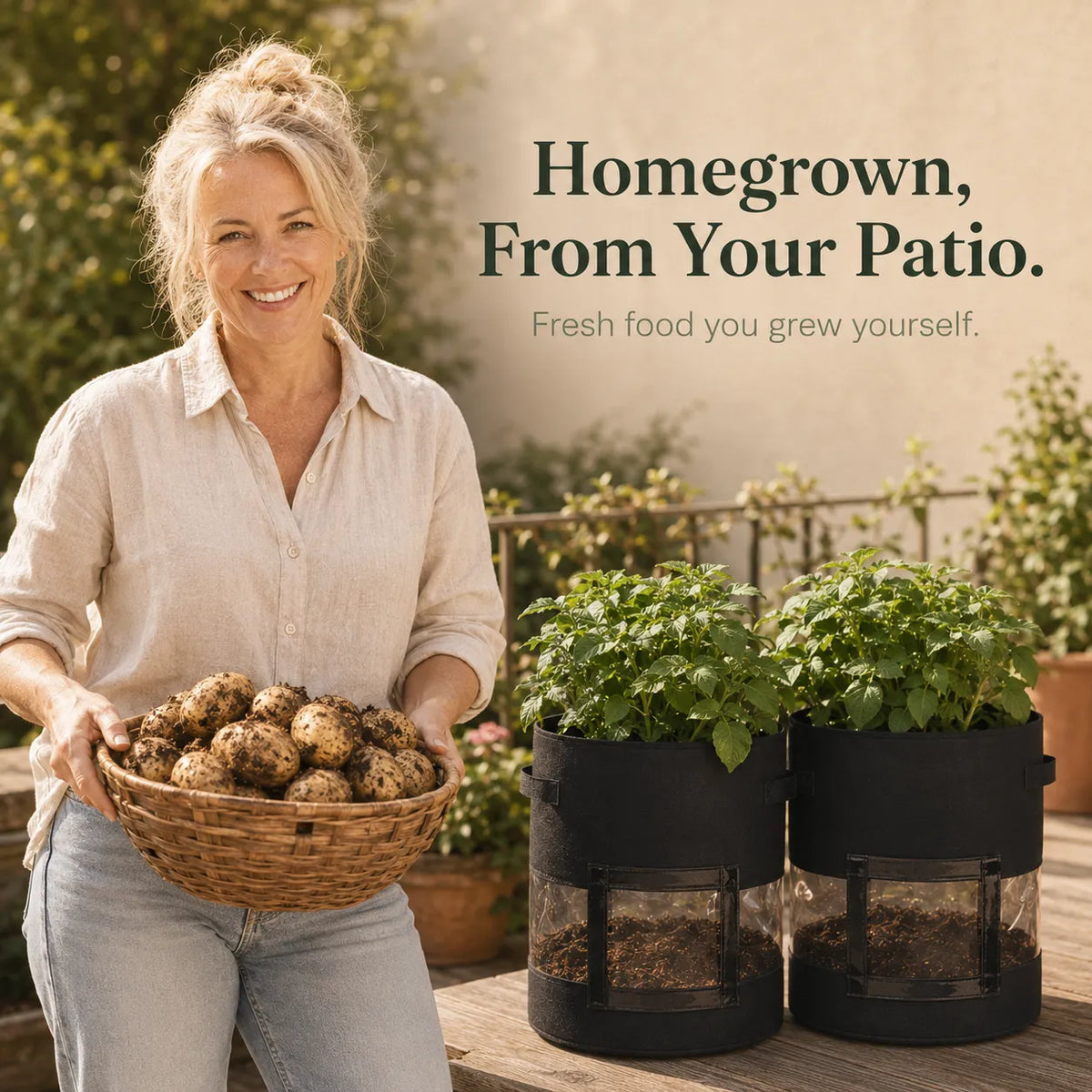 Growvia – Potato Grow Bag with Clear Harvest Window