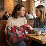Carroway – Glossy Checkered Tote Bag